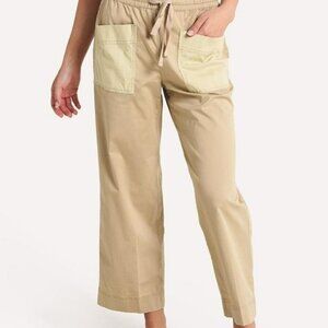 Tory Burch Cropped Twill Pant Size S/P Tan Color